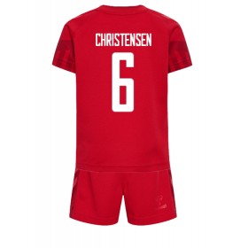 Virallinen pelipaita Tanska Andreas Christensen 6 Koti World Cup 2022 Lyhythihainen - Lasten ( + Lyhyet housut )